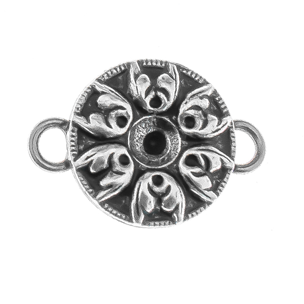 24ss metal Baroque pattern round Connector with two side loops