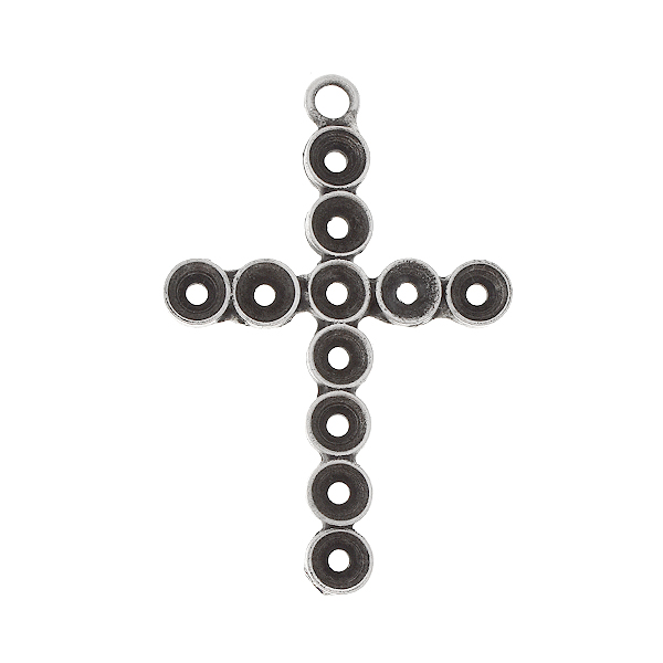 32pp Cross pendant base with one top loop