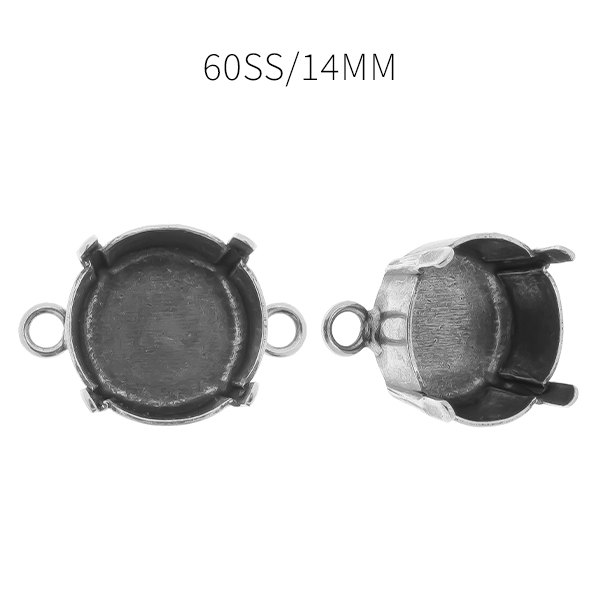 60ss/14mm Rivoli empty stone setting with two side loops Connector/Pendant base