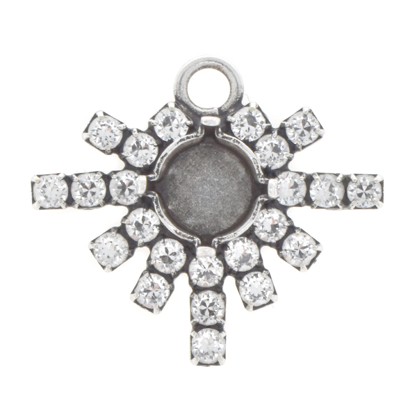 39ss Snowflake with Rhinestones Pendant base with top loop