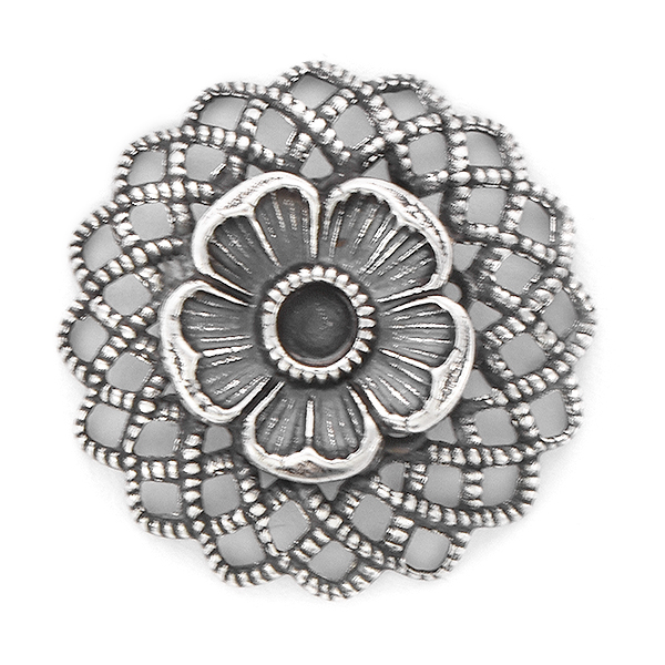 24pp Flower with Convex Filigree Pendant base