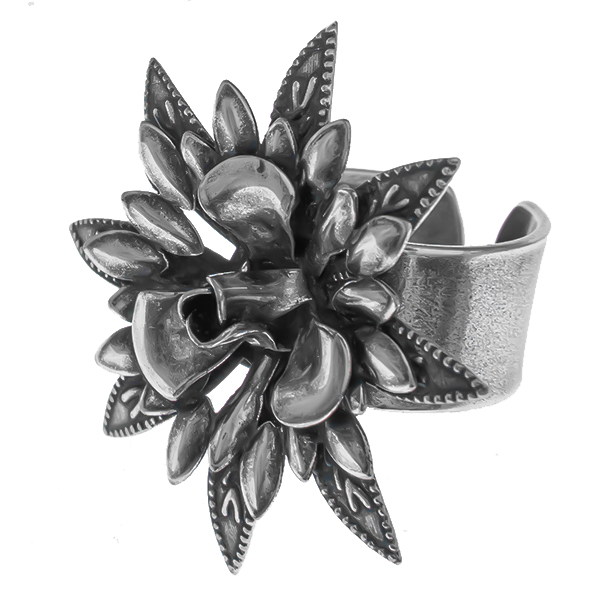 Stamping metal volumes Rose Flower adjustable ring base 