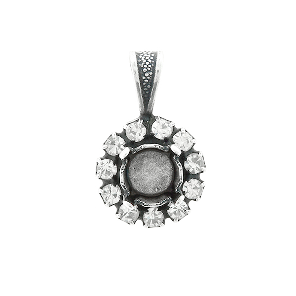 29ss stone setting with Rhinestoness  Pendant base with bail