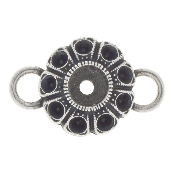 24pp, 29ss Flower jewelry connector with two 8pp loops