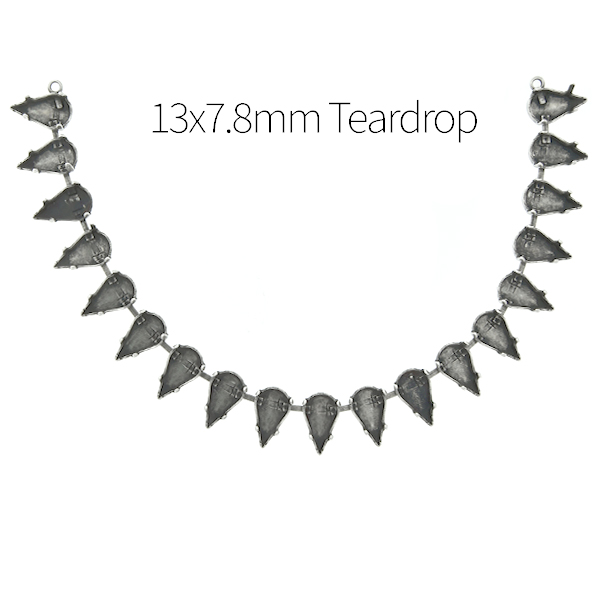 13x7.8mm Teardrop cup chain Necklace base