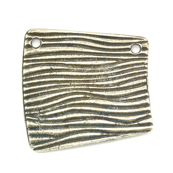 Asymmetric Striped pattern Pendant base 27.5x28.7mm with two top side holes