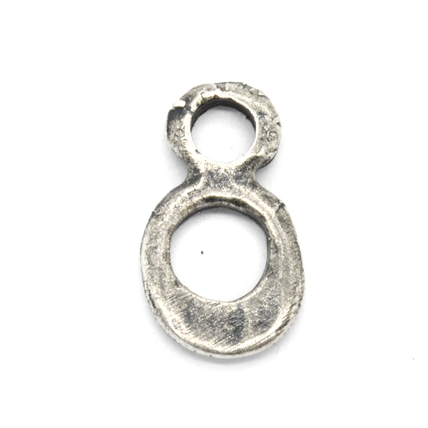 Amorphous Oval charm 14.1X7.8mm with one top loop