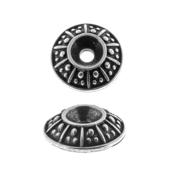 24ss decorative dotted metal casting element for embedding into 12mm Rivoli settings - 2pcs pack