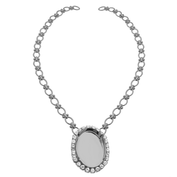 39x28mm Oval setting with 32pp Rhinestones Chain Necklace base
