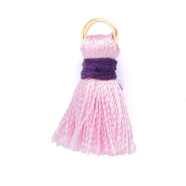 20mm Thread Tassels for jewelry making Pink with Purple color - 4pcs pack