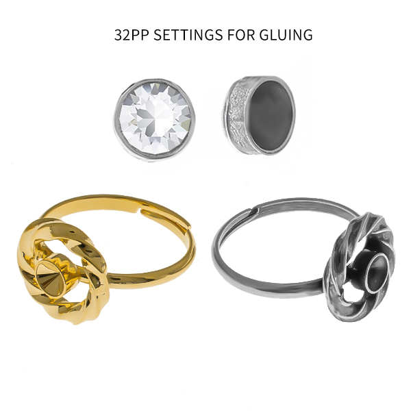 32pp round with decorative hollow  metal casting elements adjustable thin ring base
