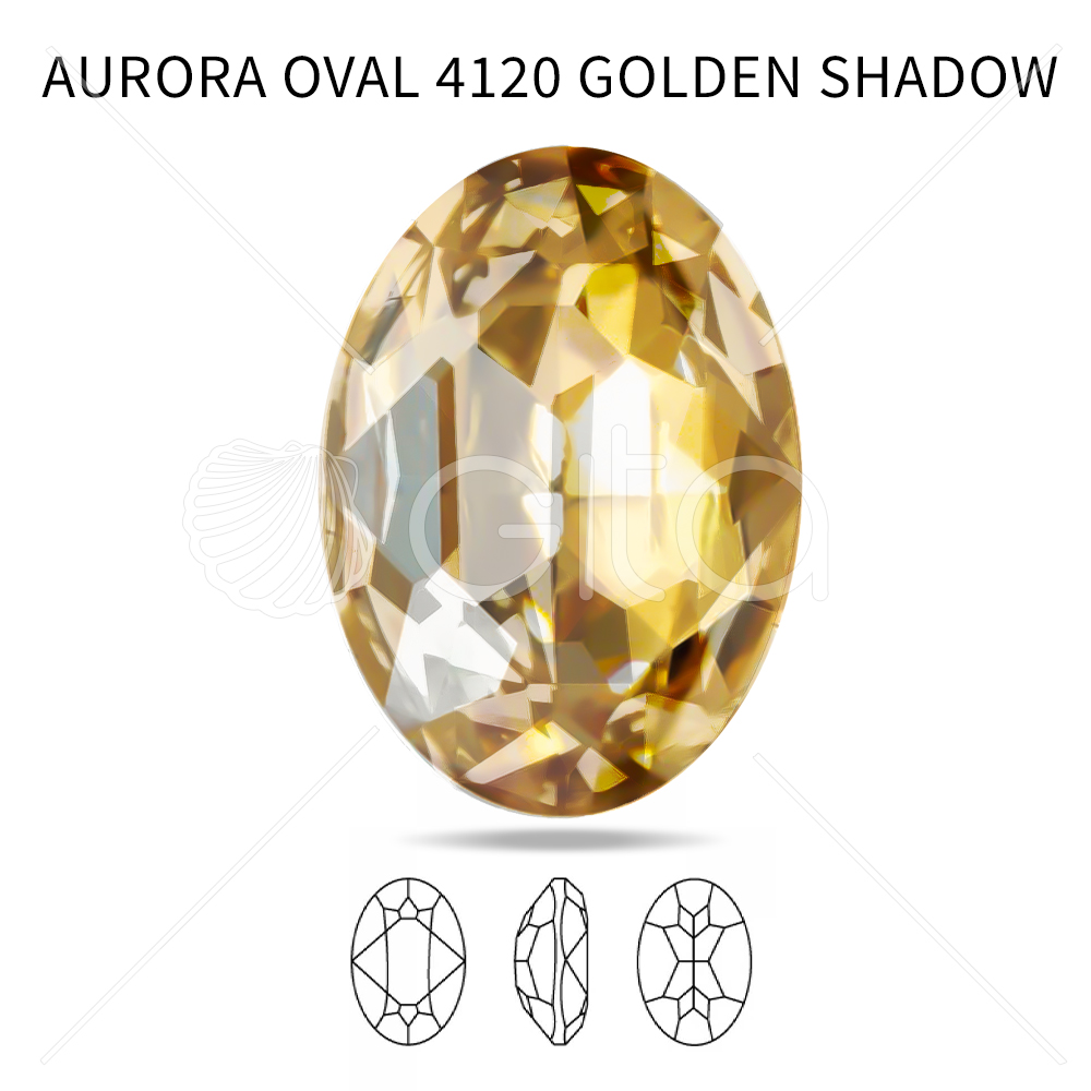 Aurora A4120 Oval 40x30mm Crystal Golden Shadow color-1pc pack 