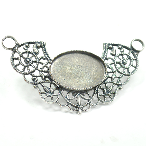 Oval 13-18mm with Filigree element pendant base 