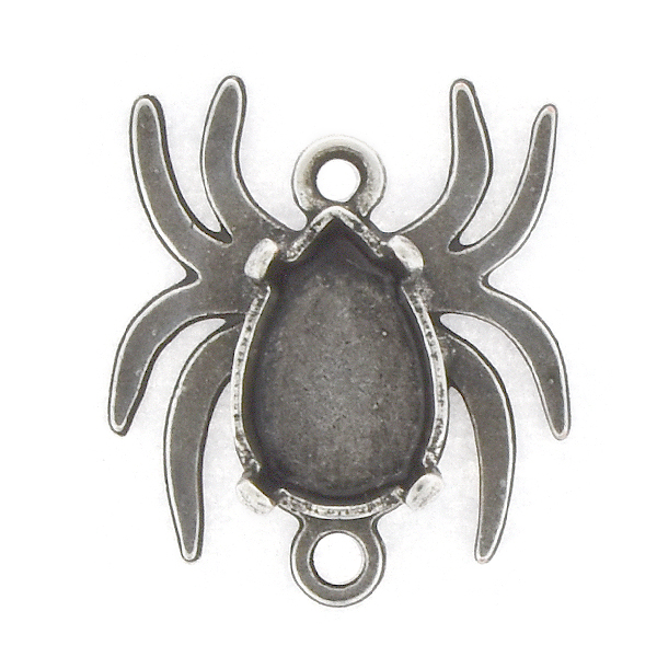 10x7mm Pear shape Spider Jewelry Connector with two loops