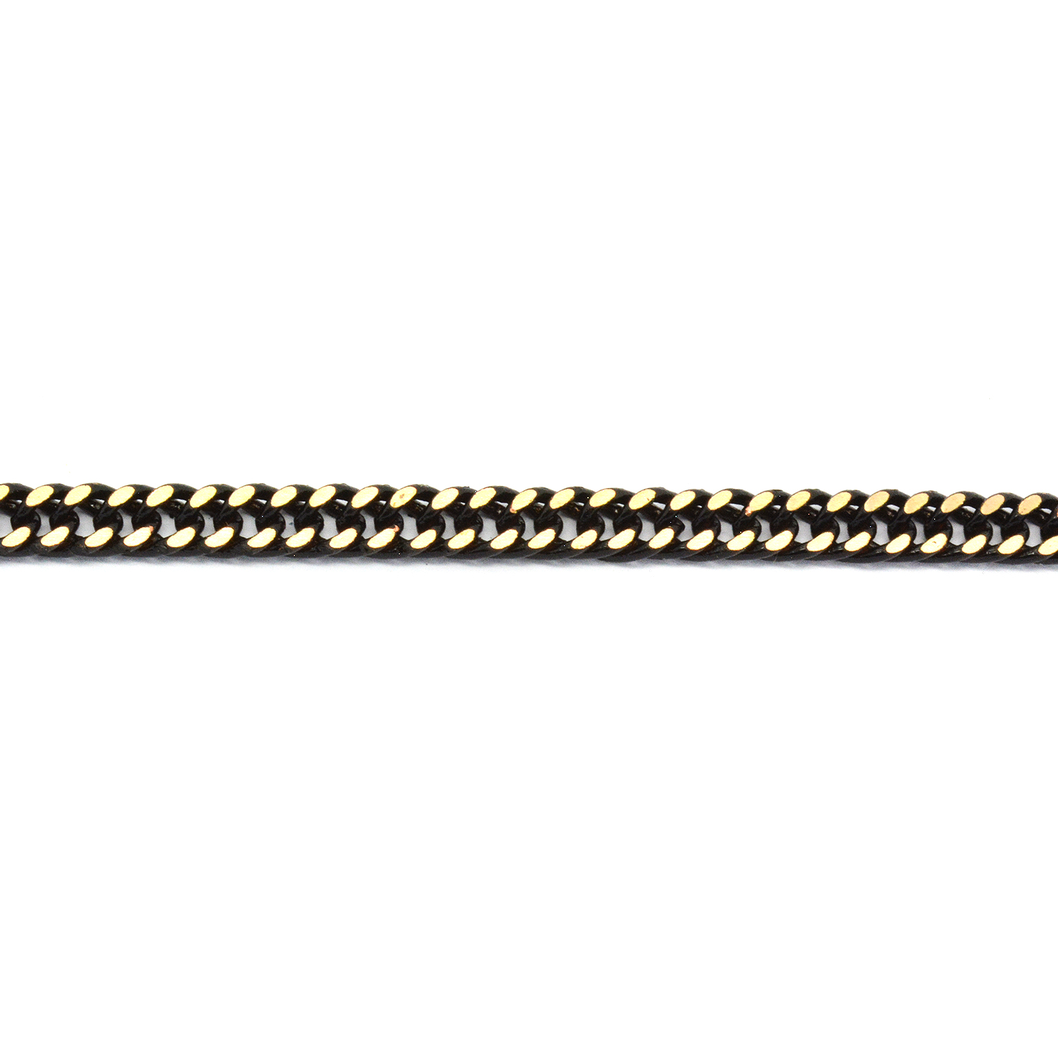 Polished black enamel stainless steel curb (gourmette) chain 4.2mm