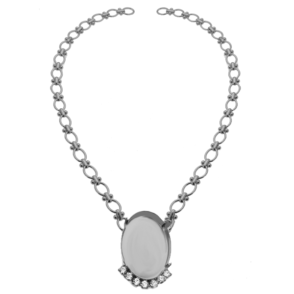 39x28mm Oval setting with 32pp Rhinestones Chain Necklace base 