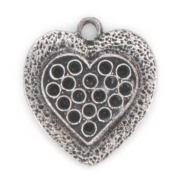 8pp Metal Heart Pendant with top loop