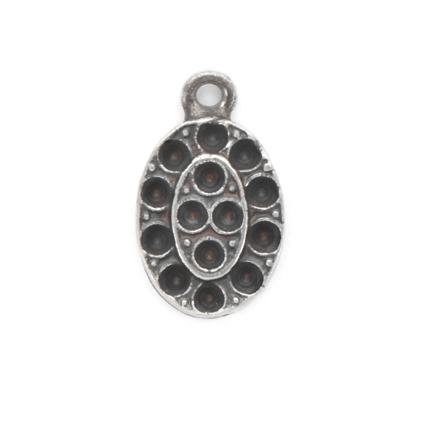 8pp Oval Pendant base with top loop