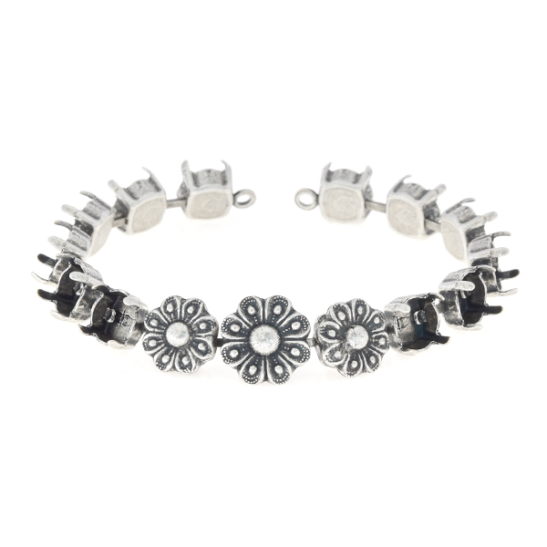 39ss cup chain bracelet base with flower elements - 15 settings