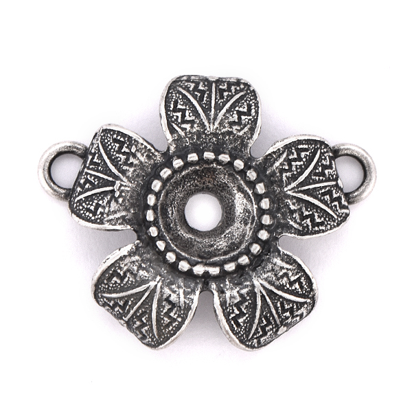 39ss metal casting flower pendant with two top loops