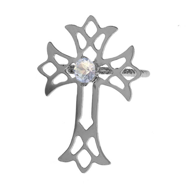 24ss Decorated Templar knights cross adjustable thin ring base 