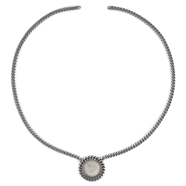 16mm Rivoli Flat back setting with Gourmette chain Necklace base