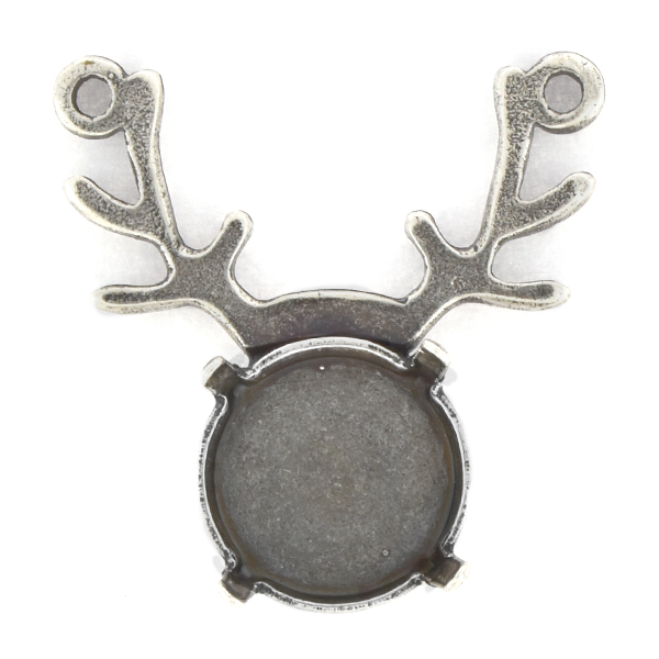 12mm Rivoli Deer shaped Pendant base with two top loops