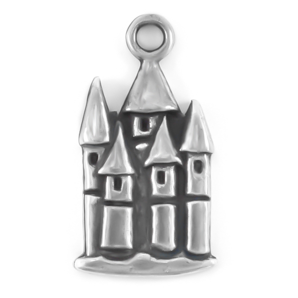 Castle pendant with top loop