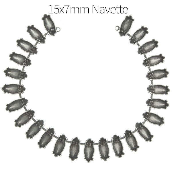 15x7mm Navette cup chain Necklace base