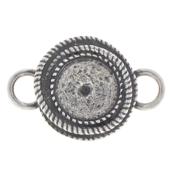 12mm Rivoli Wave jewelry connector with two side 8mm loops