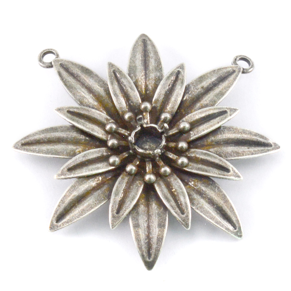 24ss Flower Pendant base with two top side loops