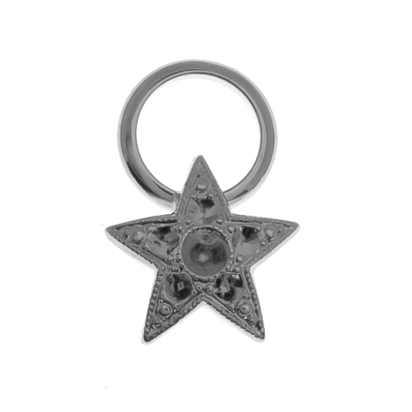 14pp, 24pp metal Star element with 11.5mm hollow circle element Charm/Pendant base
