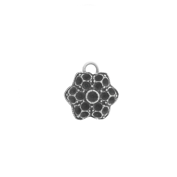 14pp, 18pp Small Decorative Flower metal casting Pendant base with one top loop