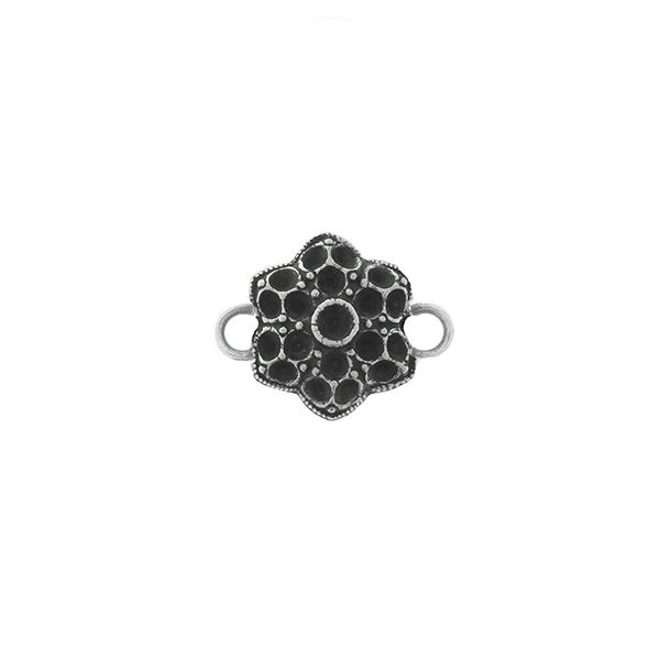 14pp, 18pp Small Decorative Flower metal casting Connector base with two side loops 