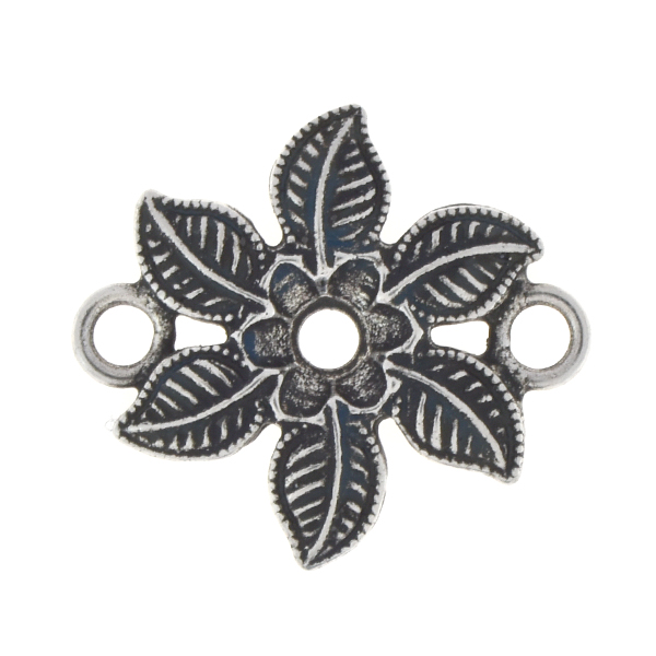24ss Flower and leaves Jewelry connector with two side loops