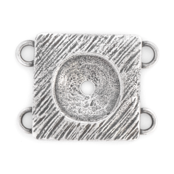 12mm Rivoli metal casting Jewelry connector with 4 loops