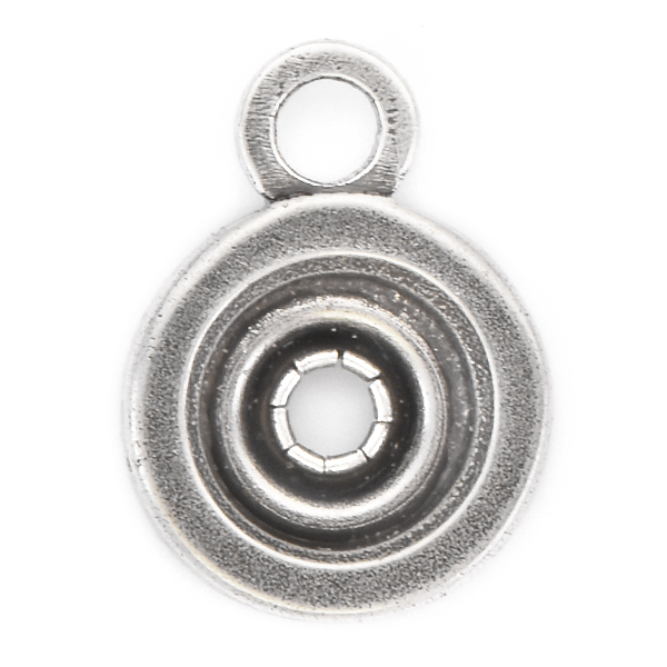 Back side of Snap Button Pendant base with top loop