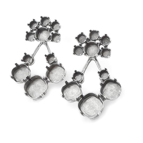 Ear Jackets with mixed sizes stone settings