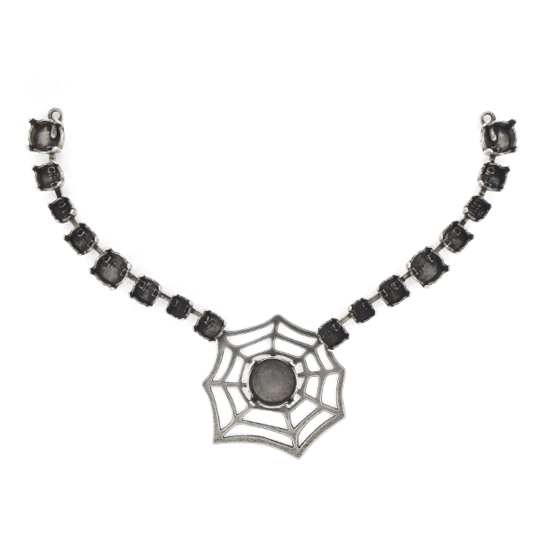 24ss, 29ss, 39ss, 12mm Rivoli Centerpiece for Necklace with Cobweb
