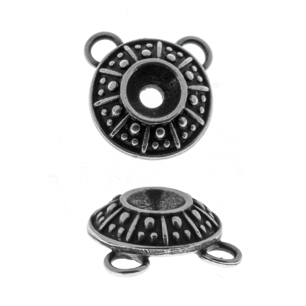 24ss Dotted metal casting Pendant base with two top loops