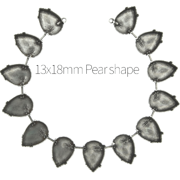 13x18mm Pear shape cup chain Necklace base 