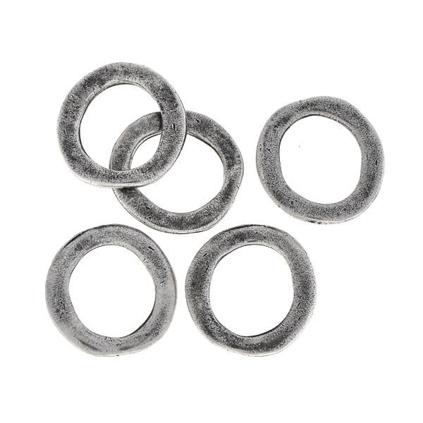 12mm Hammered metal casting hollow circles  