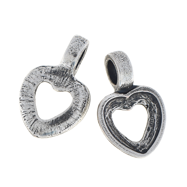 18x11.6mm Hollow heart charm with one top loop