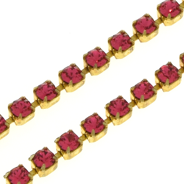 18pp Indian Pink color rhinestone cup chain by meter