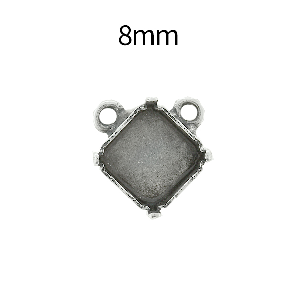 8mm Imperial 4480 Square Stone setting with two top loops