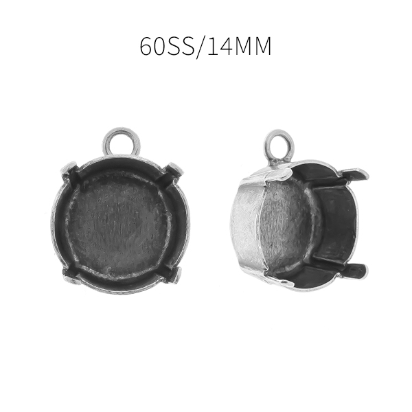 60ss/14mm Rivoli empty stone setting with top loop Pendant base