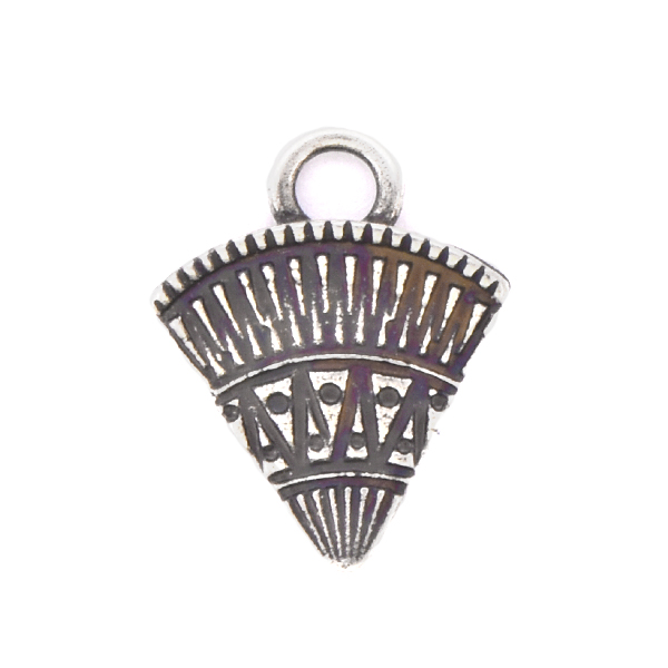 Ethnic Triangle shaped Charm with top loop 