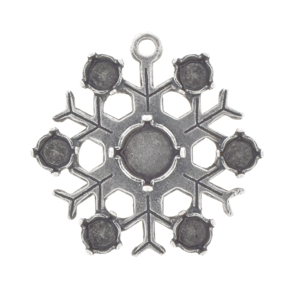 24ss, 39ss Snowflake Pendant base with one top loop