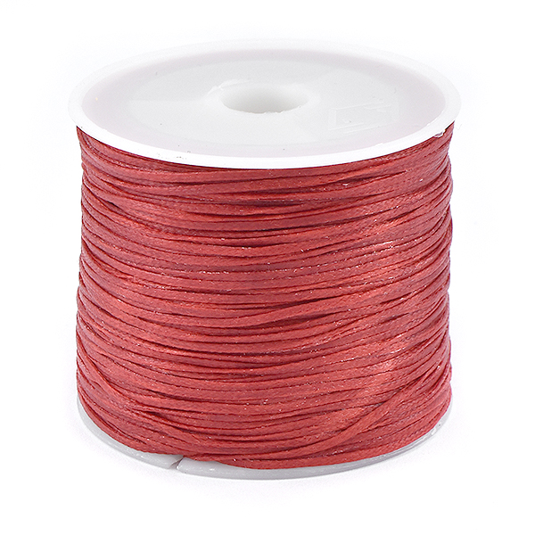 1 Roll Waxed Polyester Cord for Beading Dark Red color