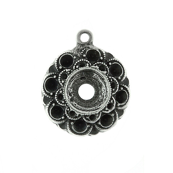 14pp and 29ss Metal casting Flower element Pendant base with one top loop 
